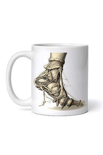 OEM Cană albă personalizată, Anatomie antică, Talpă ciudată a piciorului, Ino...