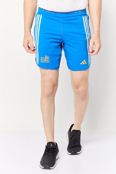 adidas Men Sportswear Fit Drawstring 7 Inseam Running Shorts, Blue