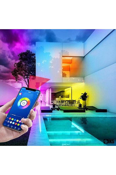 SIKS 4 LED Strip Kit, White Rolls, Bluetooth, 20 m (4 x 5m), IP65 Protection Rating, Multicolor