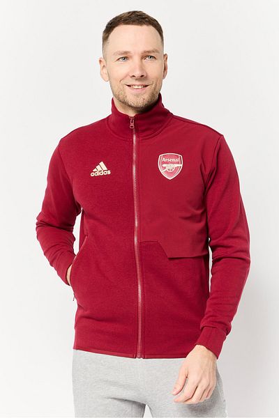 adidas Men Sportswear Fit Long Sleeve Arsenal Anthem Football Jacket, Craft Red