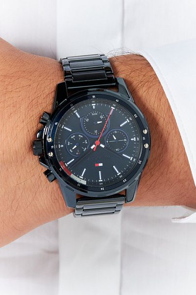 Tommy Hilfiger Men 1791789 Stainless Steel Watch 45mm, Navy Blue