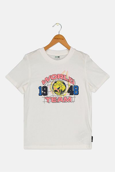Puma Kids Boy Sportswear Fit Short Sleeves Running T-shirt, White