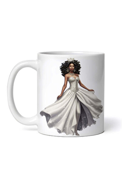 OEM Εξατομικευμένη Λευκή Κούπα, Μπαλαρίνα με Λευκό Φόρεμα, Inovatix®. 330ml