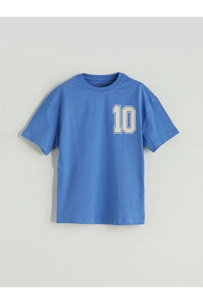 LC Waikiki Lcw Kids Blue Printed Boys T-Shirt and Shorts Pack of 2