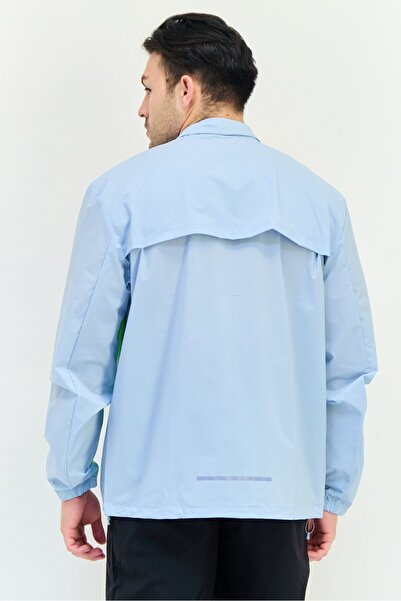 adidas Men Sportswear Fit Long Sleeve Running Jacket, Light Blue