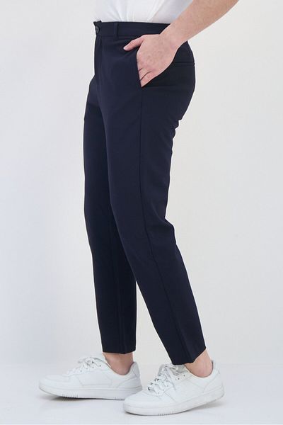 Selected Homme Men Tapered Fit Solid Dress Pants, Navy