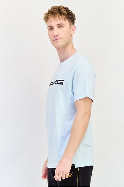 Puma X Amg Men Sportswear Fit Graphic Print Short Sleeves Outdoor T-shirt, Aqua