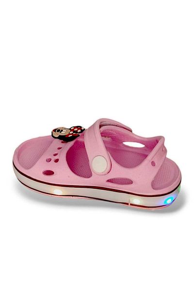 AkınalBella Pudra Pink Minne Figured Girl's Sandals Custom Designed Led Lights Light up at Each Step