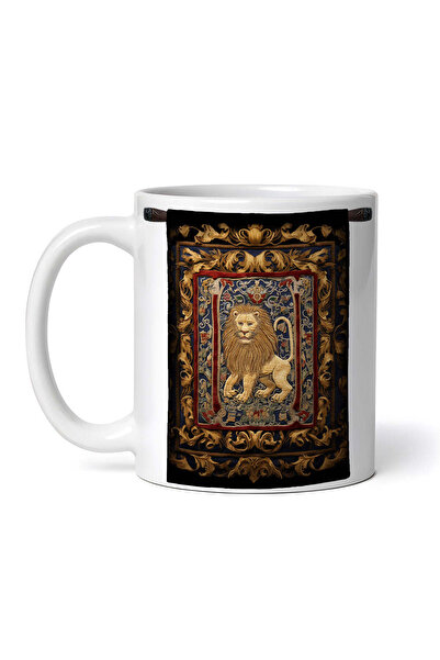 OEM Εξατομικευμένη Λευκή Κούπα, Λιοντάρι Crest, Inovatix®. 330ml