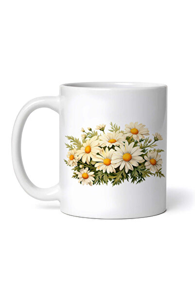 OEM Cană albă personalizată, Buchet de flori albe, INOVATIX®. 330ml