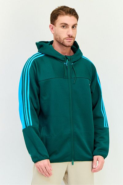 adidas Men Sportswear Fit Long Sleeve Basketball Sweatshirts, Dark Green