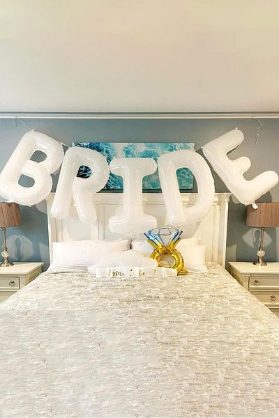 Atölye Mi White Bride Balloons 100cm Giant Bride Balloon Bachelorette Balloon Set