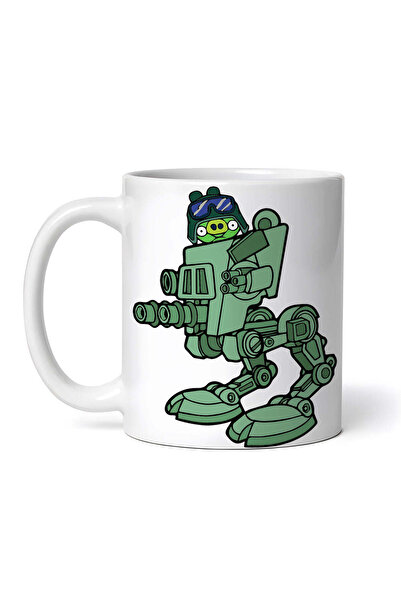 OEM Cană albă personalizată, Angry Birds Green Piggy, INOVATIX®. 330 ml