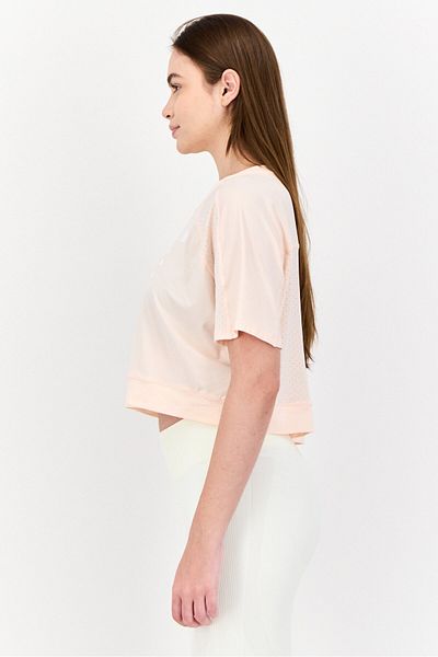 THE NORTH FACE Women Sportswear Fit Short Sleeve Outdoor Glacier Crop Top, Blush Pink