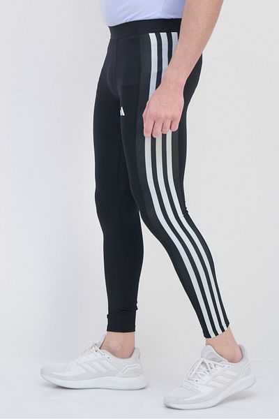 adidas Men Tight Fit Brand Logo Training Leggings, Black