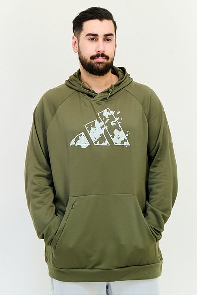 adidas Men Sportswear Fit Long Sleeve Outdoor Hoodie, Olive