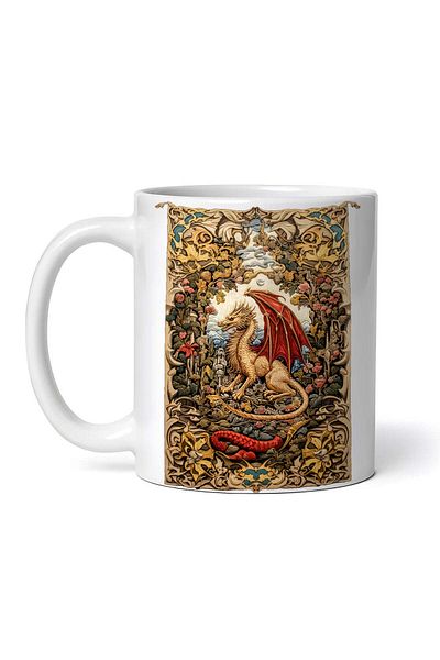OEM Cană albă personalizată, Blazonul Dragonului de Foc, Inovatix®. 330 ml
