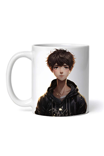 OEM Cană albă personalizată, băiat cu hanorac, Inovatix®. 330 ml