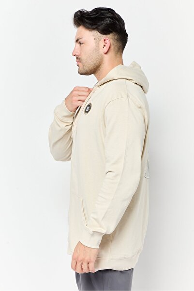 PAUL FRANK Men Hood with Drawstring Full Zip Sweatshirts, Beige
