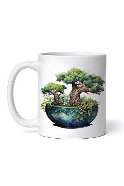 OEM Cană albă personalizată, Bonsai Aeschylus, INOVATIX®. 330ml