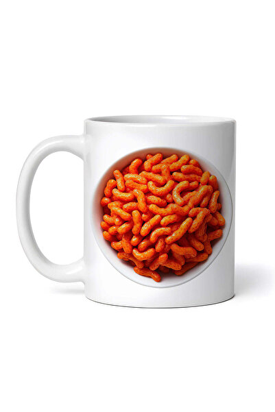 OEM Cană albă personalizată, Bol cu ​​pufuleți picanți, INOVATIX®. 330 ml