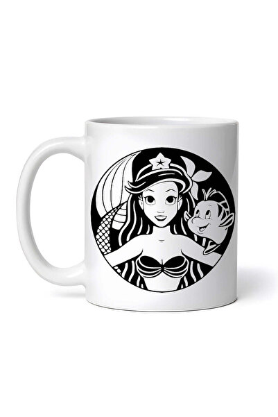 OEM Cană albă personalizată, Ariel și Mica Sirenă, Inovatix®. 330 ml