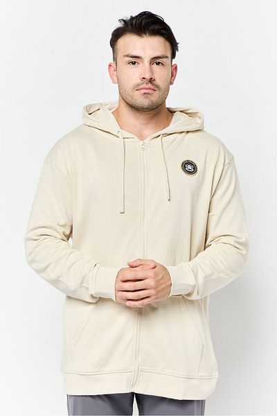 PAUL FRANK Men Hood With Drawstring Full Zip Sweatshirts, Beige