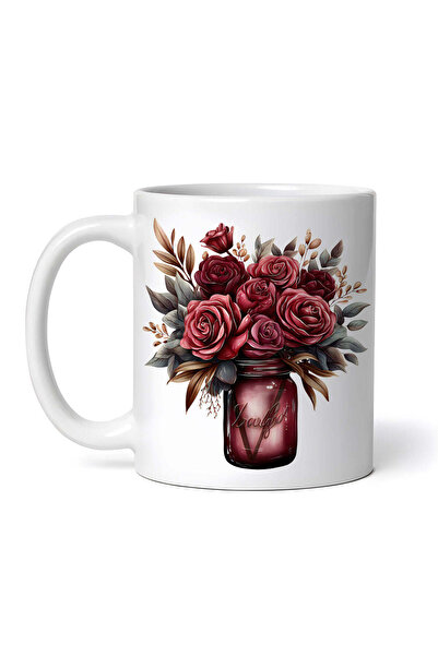 OEM Cană albă personalizată, borcan cu flori, Inovatix®. 330 ml