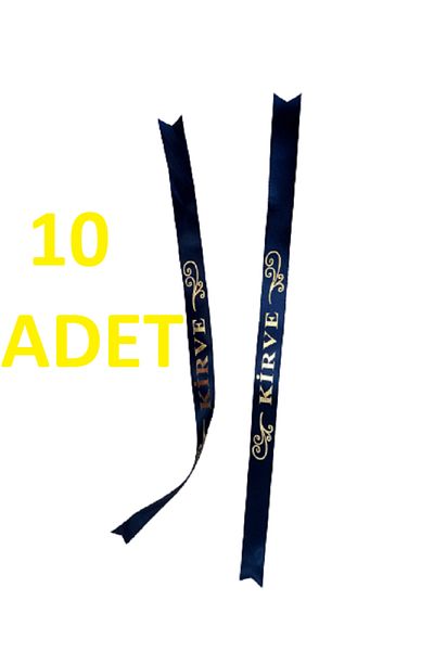 yörük tuhafiye Circumcision Kirve Navy Blue Sleeve Ribbon, 10 Pieces, and Small Cendel Needle, Sleeve Ribbon, Width 2.5 cm Length 50 cm
