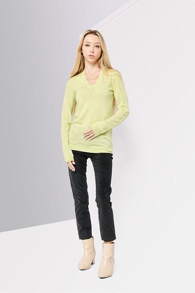 Harmont & Blaine Women V-neck Long Sleeves Knitted Sweater, Green