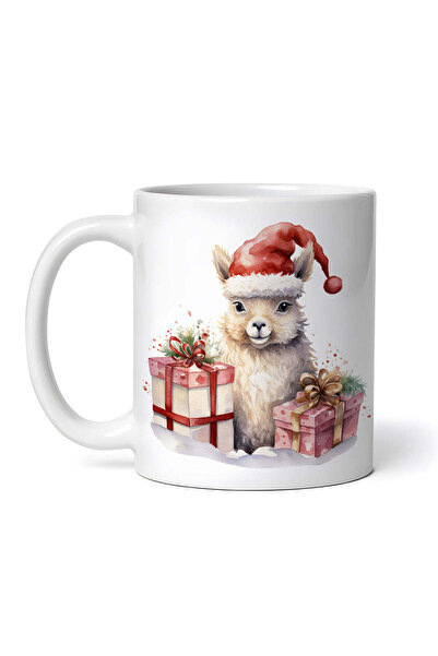 OEM Cană albă personalizată, Alpaca de Crăciun, INOVATIX®. 330ml