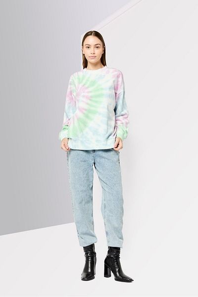 Scotch & Soda Women Crew Neck Tie Dye Long Sleeves Sweatshirt, Multicolor