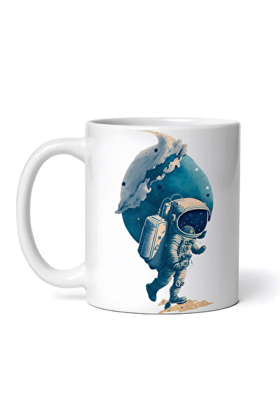 OEM Cană albă personalizată, Astronaută pe Lună, Inovatix®. 330 ml