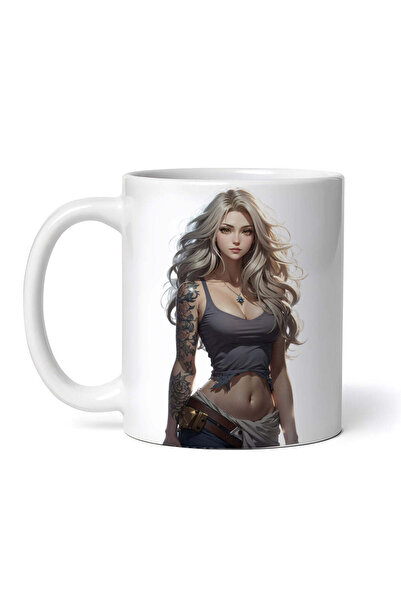 INOVATIX Personalized White Mug, Blonde With Short Sleeve, Inovatix®. 330ml
