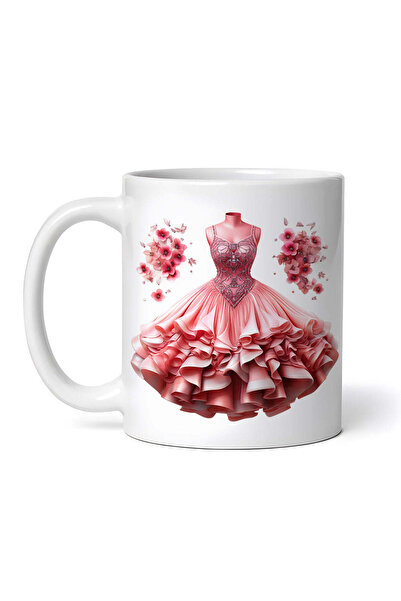 OEM Cană albă personalizată, accesorii vestimentare roz, Inovatix®. 330 ml