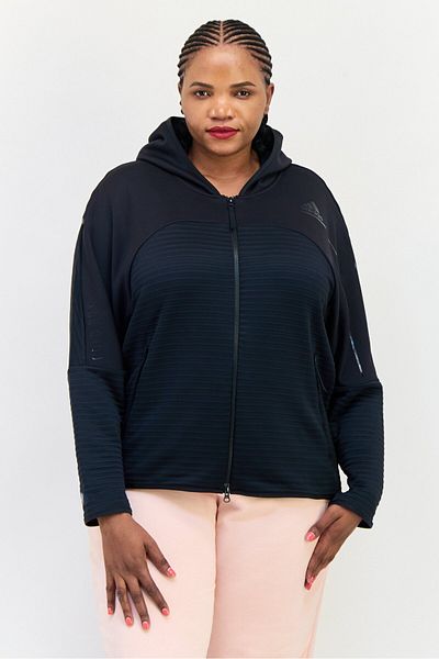 adidas Women Plus Size Long Sleeve Outdoor Sweatshirt, Black