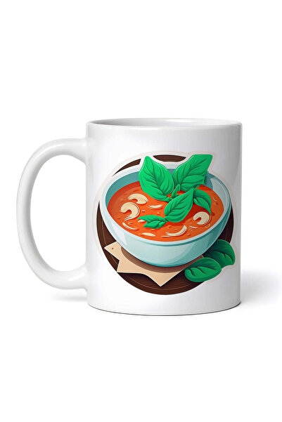 OEM Cană albă personalizată, bol cu ​​supă de roșii și mentă, Inovatix®. 330 ml