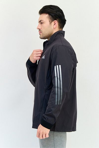 adidas Men Sportswear Fit Long Sleeve Running Jacket, Black