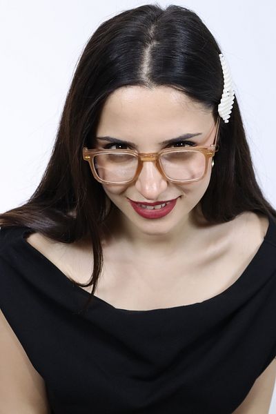 Clarvo Unisex Brown Transparent Blue Light Protection Stylish Glasses