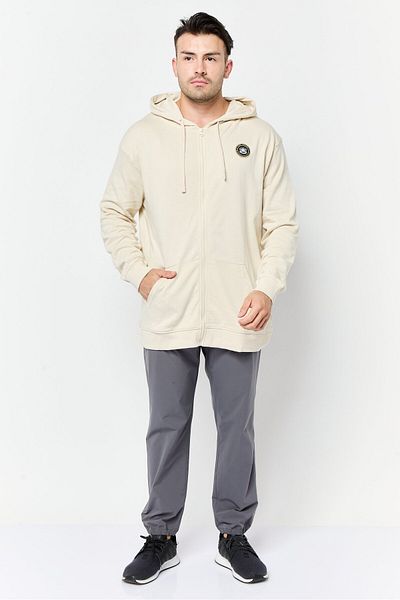 PAUL FRANK Men Hood With Drawstring Full Zip Sweatshirts, Beige