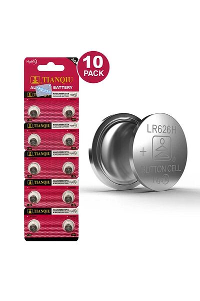 TIANQIU Ag4/ Lr626h/ 377a 1.5v Alkaline Batteries - 10 Pieces