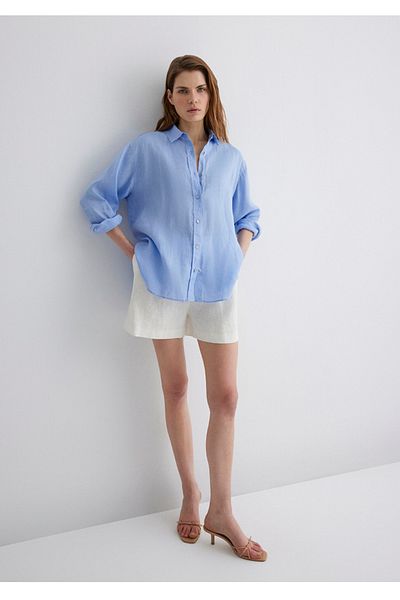 Mavi 100% Linen Loose Fit Shirt.