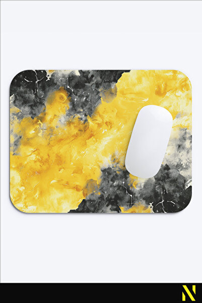 nilizma Mousepad ergonomic cu model de culoare galbenă și neagră - 22 cm x 18 cm - Mousepad cu bază anti-alunecare