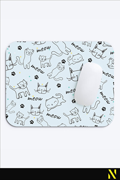 nilizma Mouse Pad ergonomic cu pisici drăguțe - 22 cm x 18 cm - Mousepad cu b...