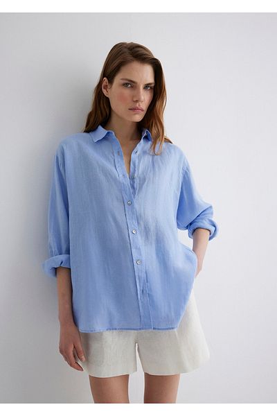 Mavi 100% Linen Loose Fit Shirt.