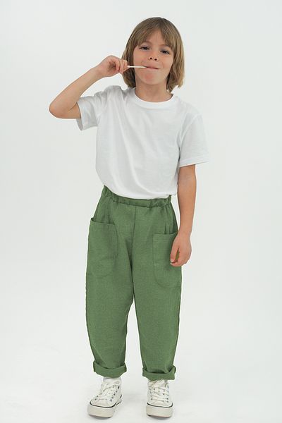 Catz Kids Pack of 2 Boyfriend Muslin Pants (Indigo and Khaki)