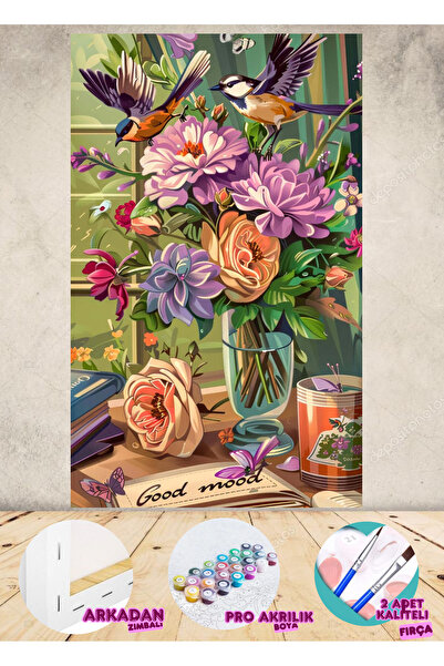 Puzzle Sayılarla Boyama 35X50 CM TUVAL ÇERÇEVELİ GERİLMİŞ BOYA FIRÇA HEDİYELİ