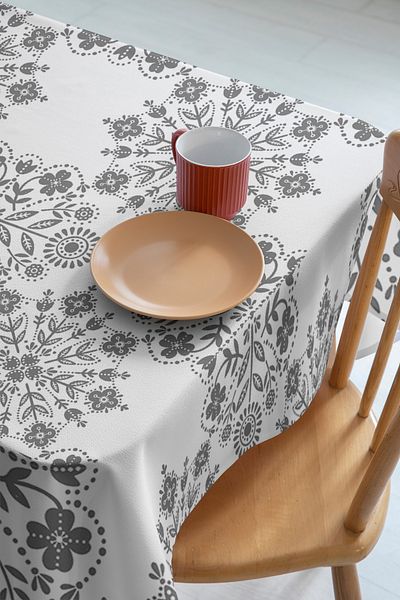 Rell Home Worry-Free Table Cloth, Slub Fabric, Stain-Repellent Model