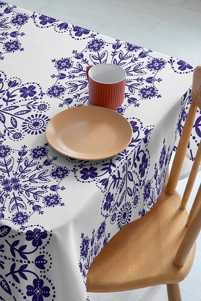 Rell Home Κάλυμμα τραπεζιού χωρίς ανησυχία, ύφασμα Slub, μοντέλο που δεν μουτζουρώνει