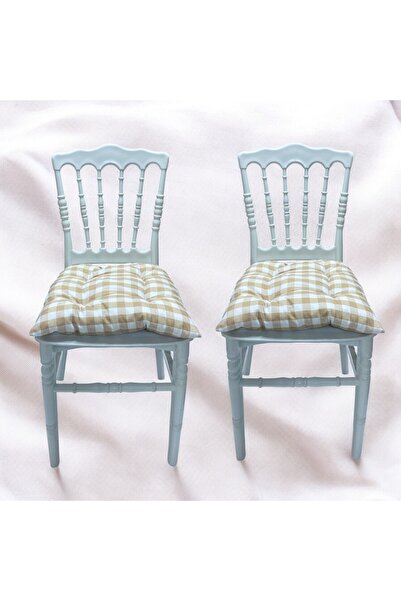 GÜLLÜCE HOME 2'li Pötikare-slikon Elyaf Dolgulu-yıkanabilir-sandalye Minderi-...